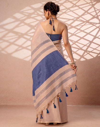 Beige Shimmer Silk Woven Saree