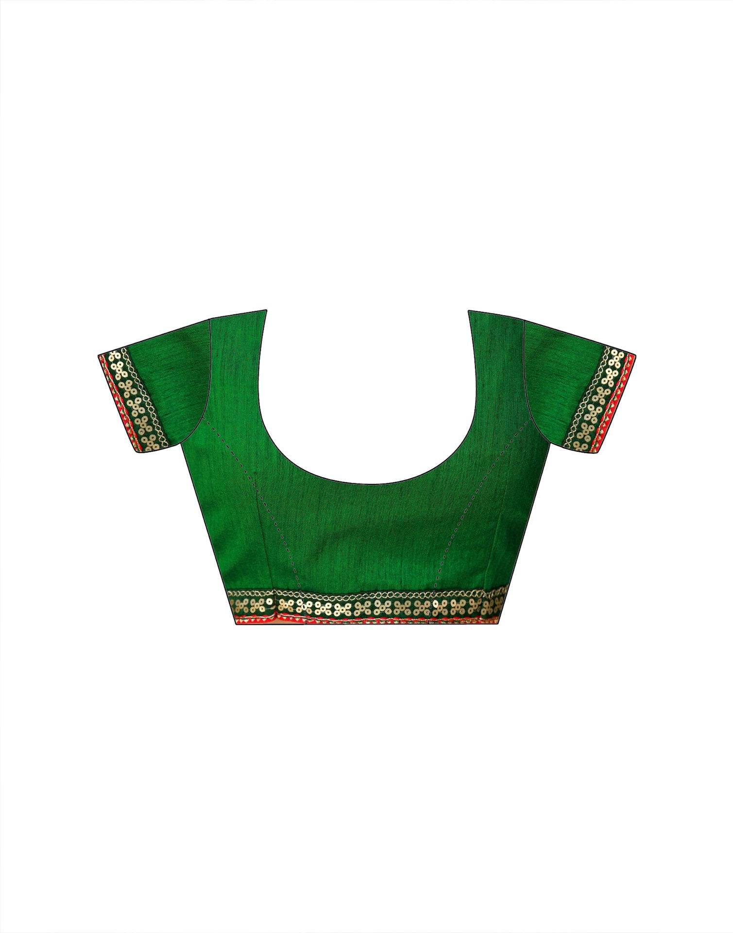 Green Chiffon Bandhani Printed Saree