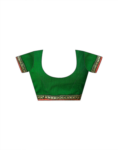 Green Chiffon Bandhani Printed Saree