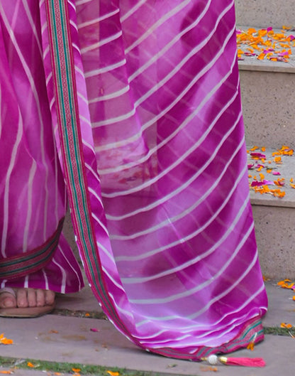 Pink Georgette Laheriya Printed Saree