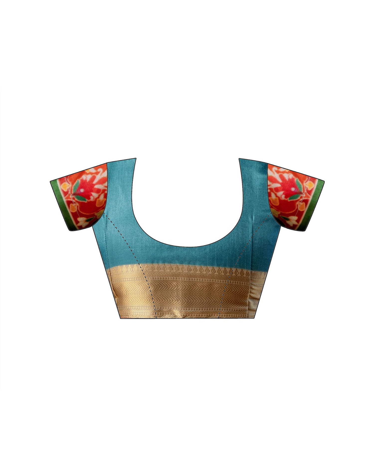 Multicoloured Silk Kalamkari Woven Border Saree