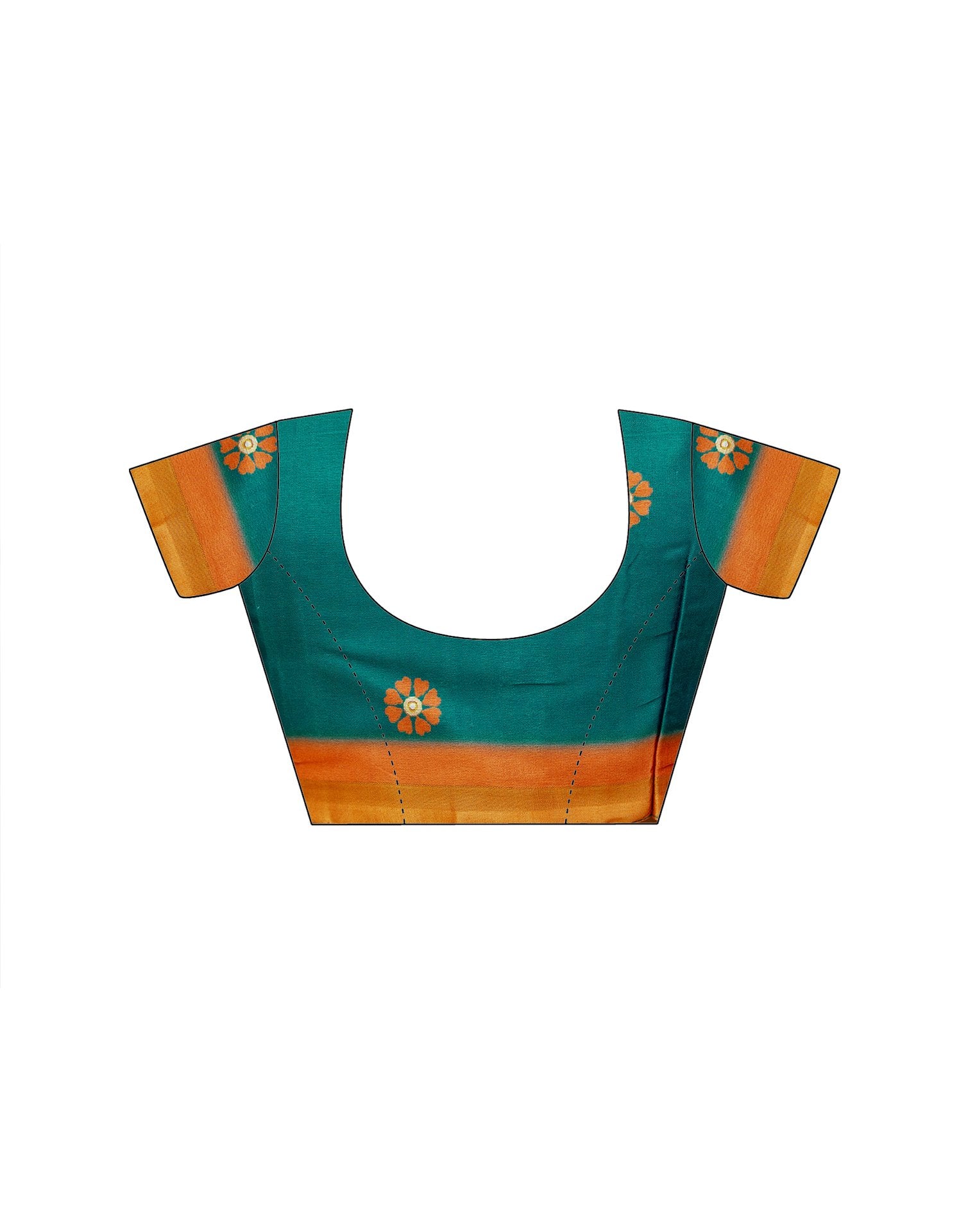Rama Blue Silk Bandhani Printed Zari Border Saree