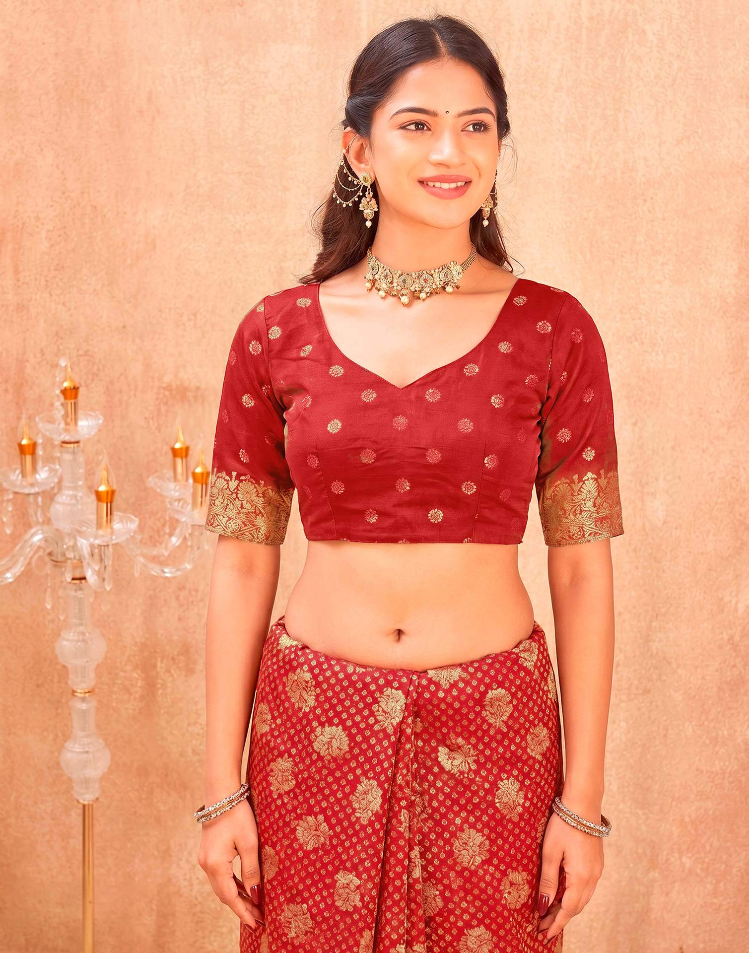 Red Silk Woven Banarasi Saree