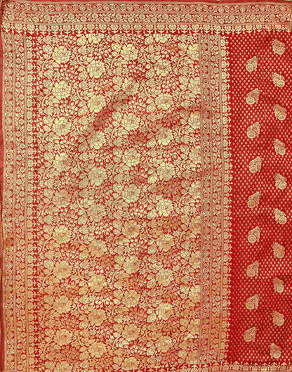 Red Silk Woven Banarasi Saree