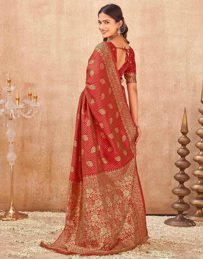 Red Silk Woven Banarasi Saree
