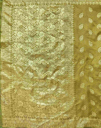 Mehndi Green Silk Woven Banarasi Saree