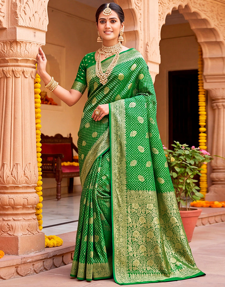 Green Silk Woven Banarasi Saree