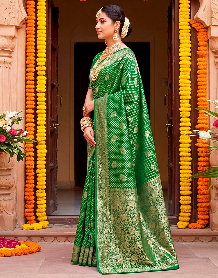 Green Silk Woven Banarasi Saree