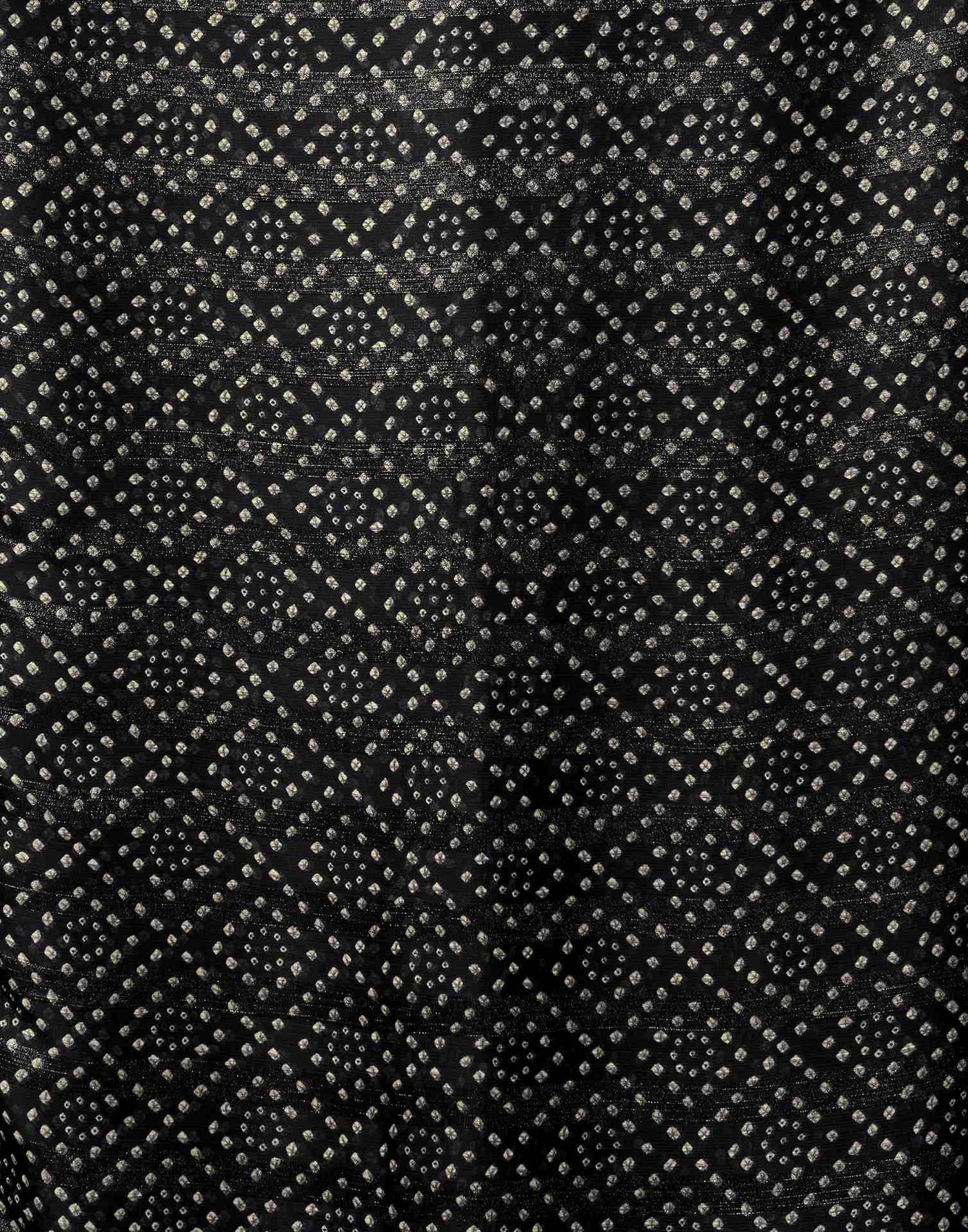 Black Chiffon Bandhani Printed Lace Saree