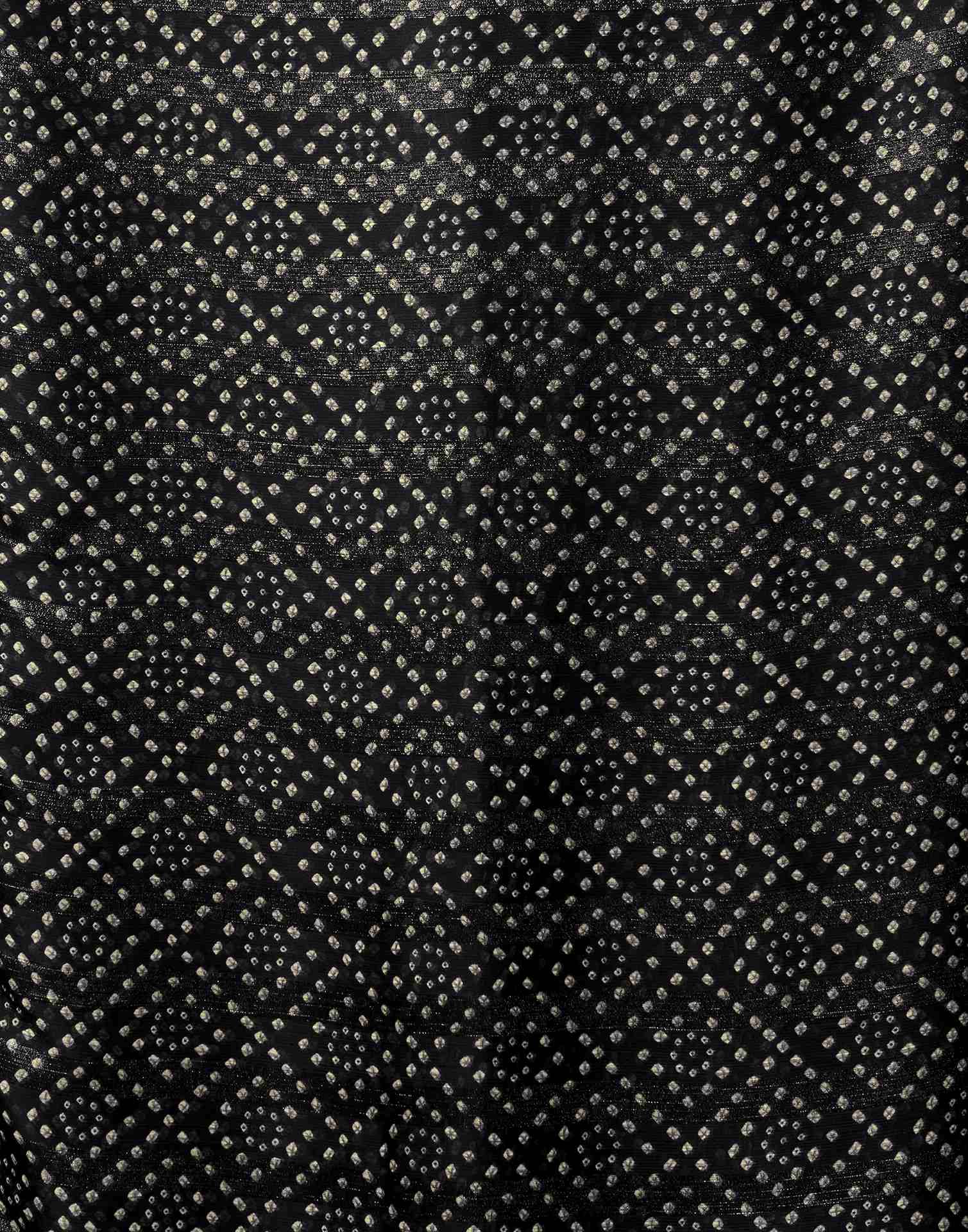 Black Chiffon Bandhani Printed Lace Saree