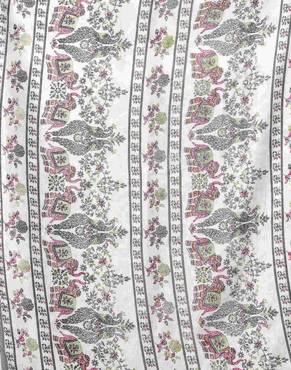 White Silk Printed Saree