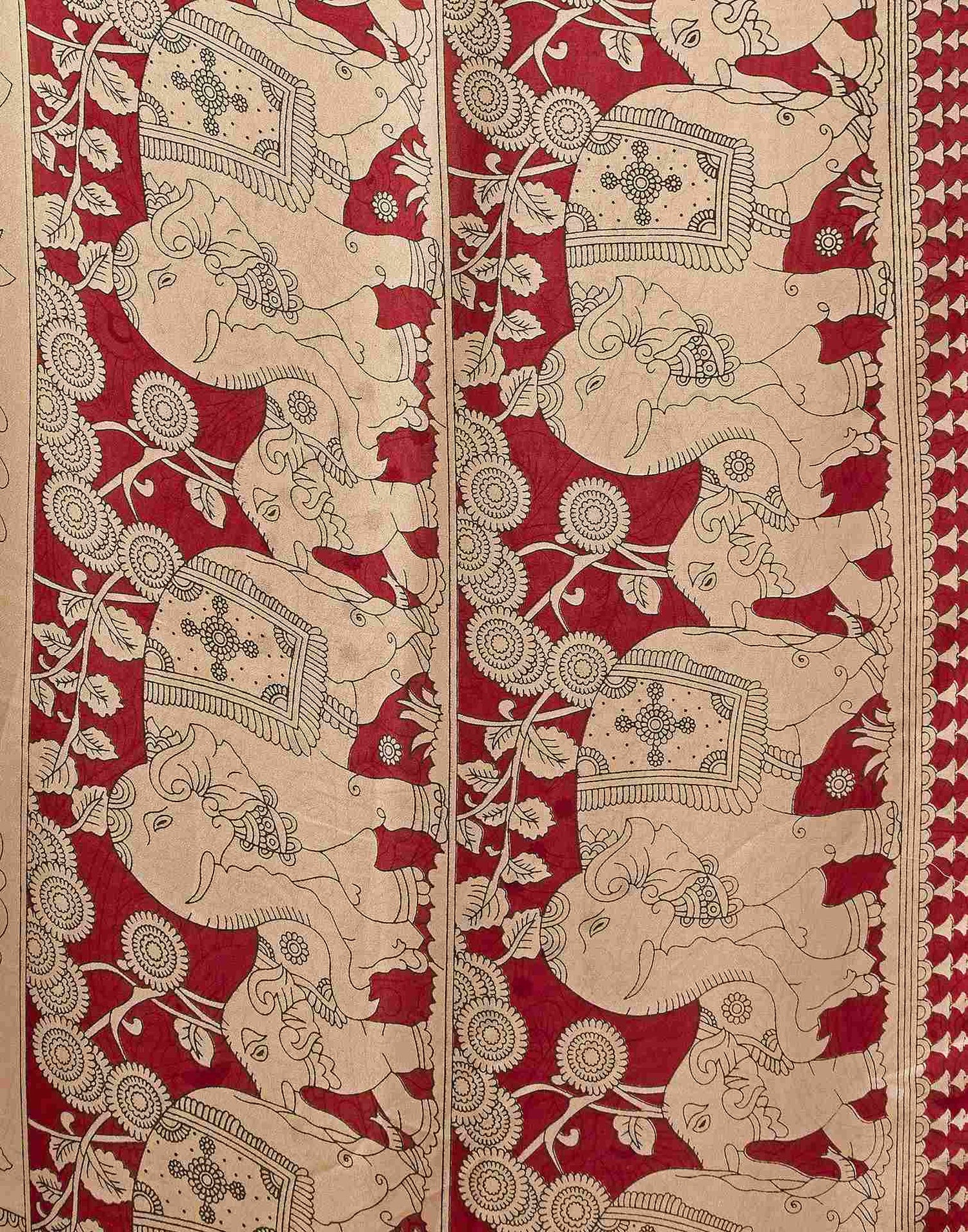 Beige Georgette Printed Saree