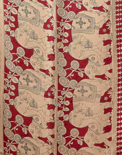 Beige Georgette Printed Saree