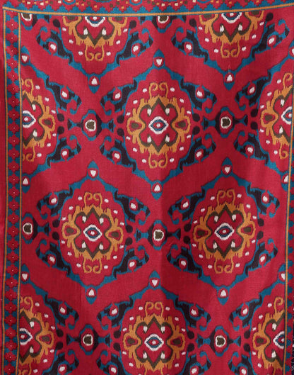 Navy Blue Silk Warli Printed Saree