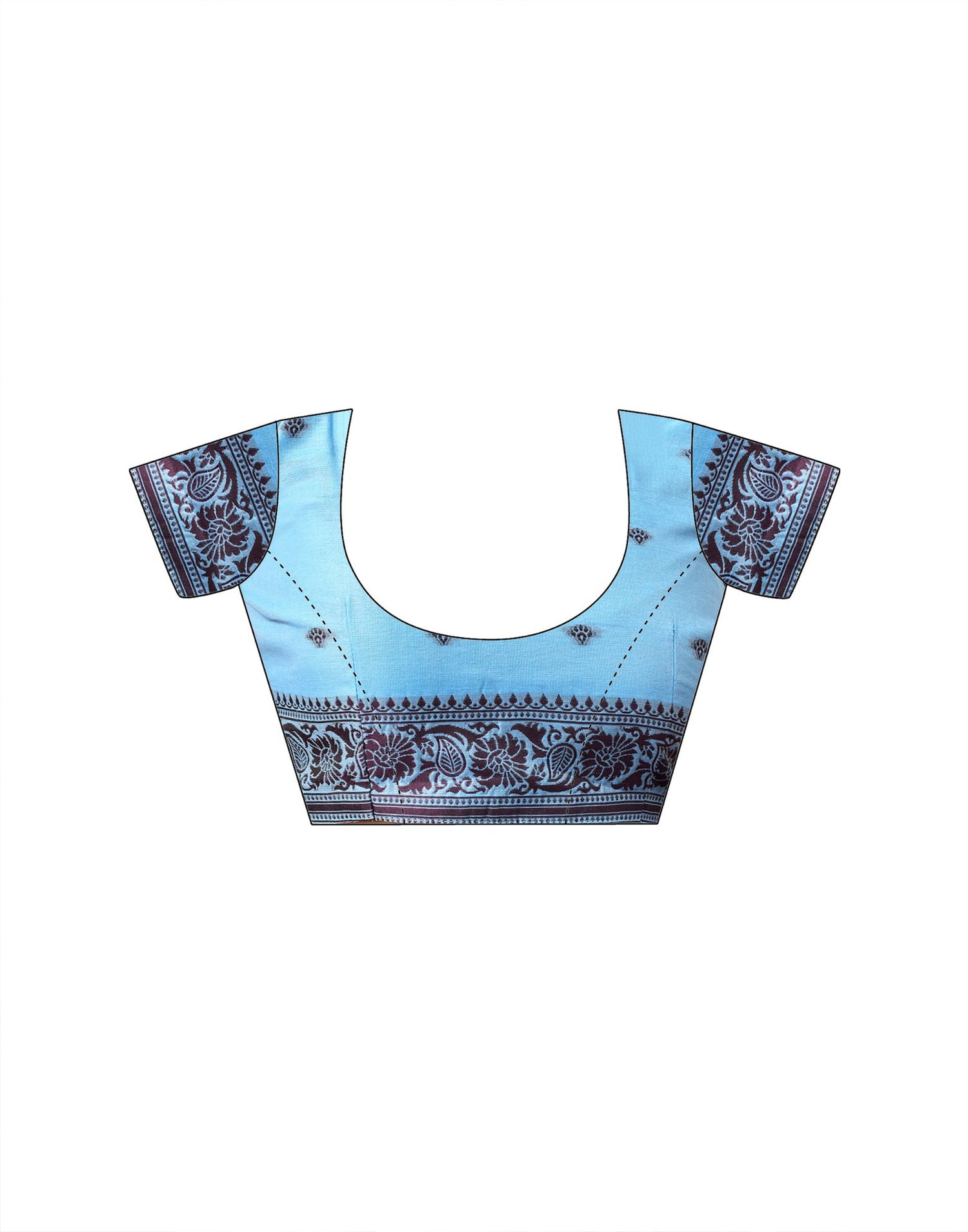 Sky Blue Chanderi Woven Saree