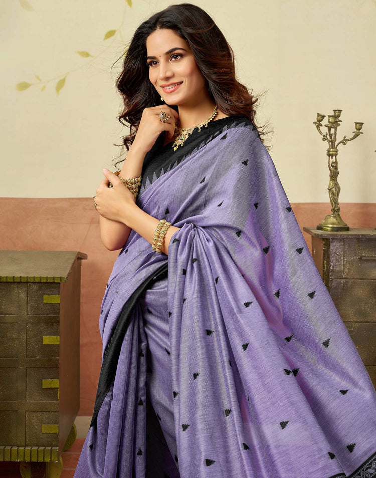 Lavender Chanderi Woven Saree