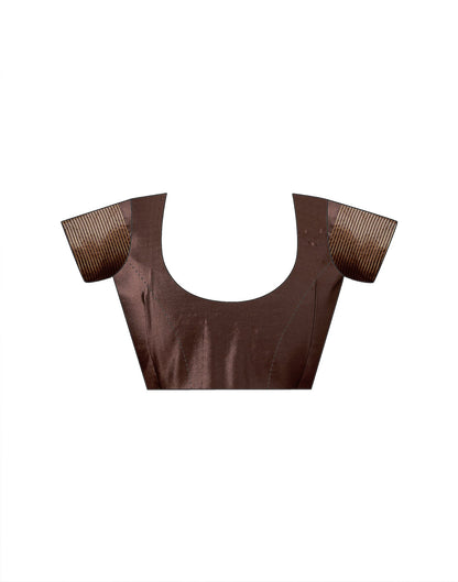 Brown Silk Woven Saree