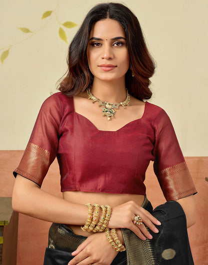 Black Silk Woven Saree