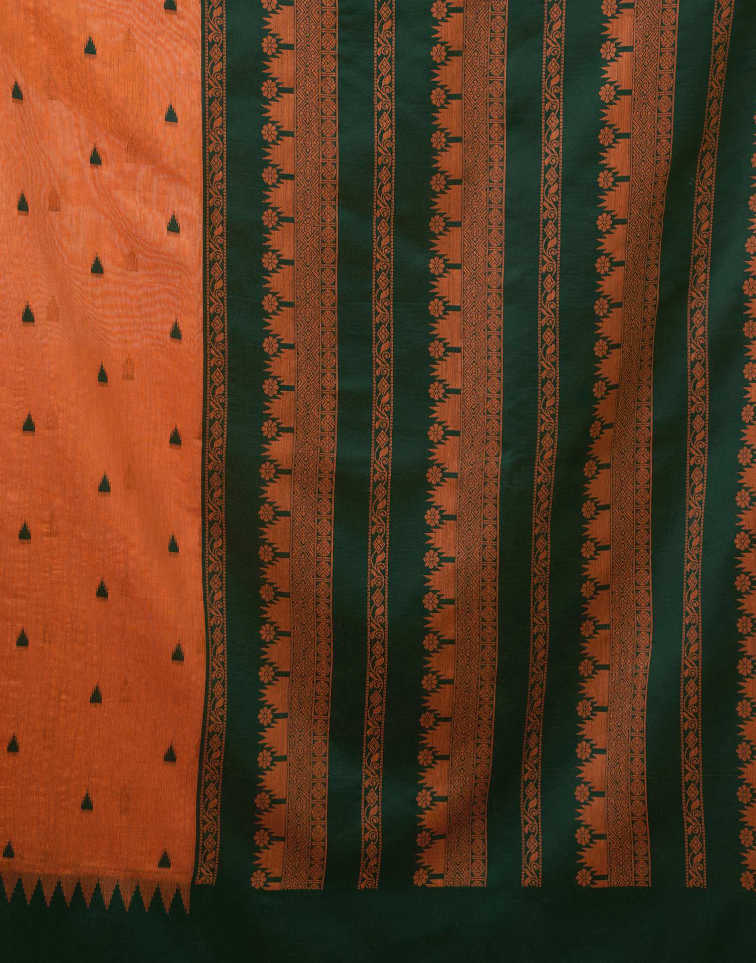 Orange Chanderi Woven Saree