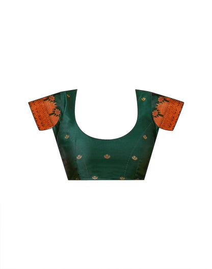 Orange Chanderi Woven Saree
