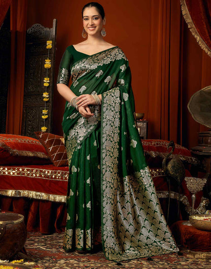 Green Silk Woven Banarasi Saree