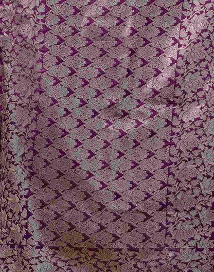 Dark Purple Silk Woven Banarasi Saree