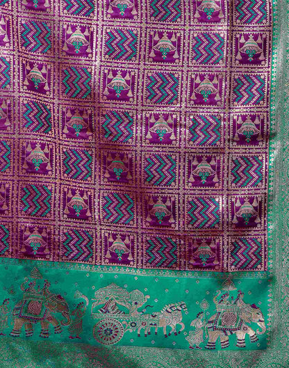 Dark Purple Silk Woven Banarasi Saree