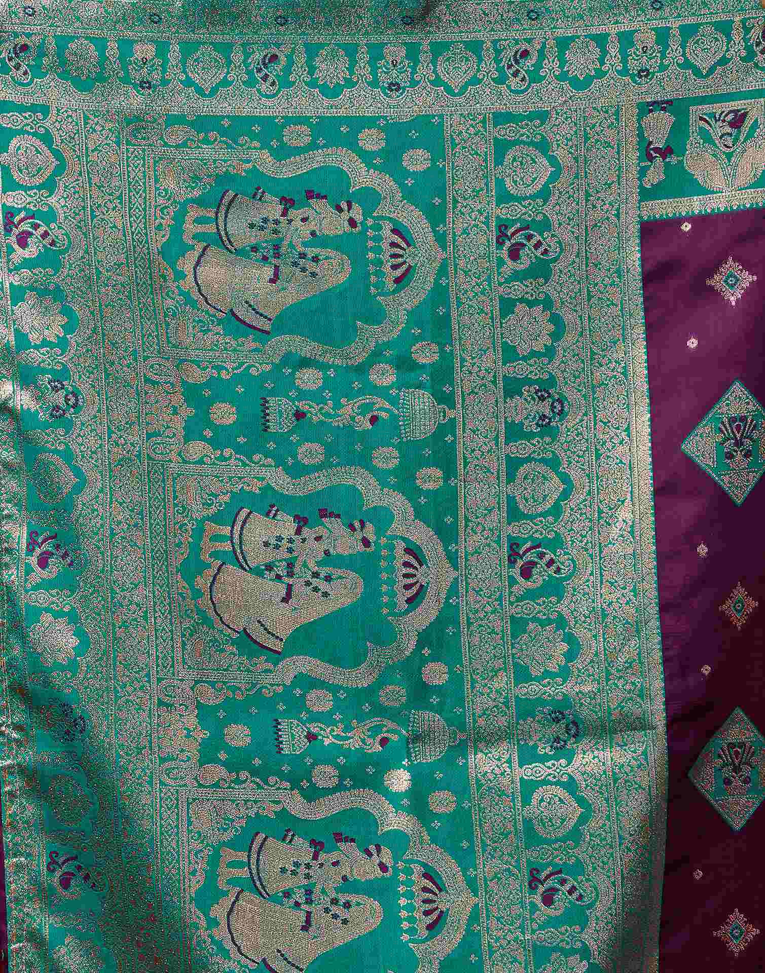 Purple Silk Woven Banarasi Saree
