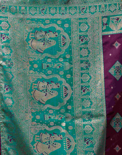 Purple Silk Woven Banarasi Saree