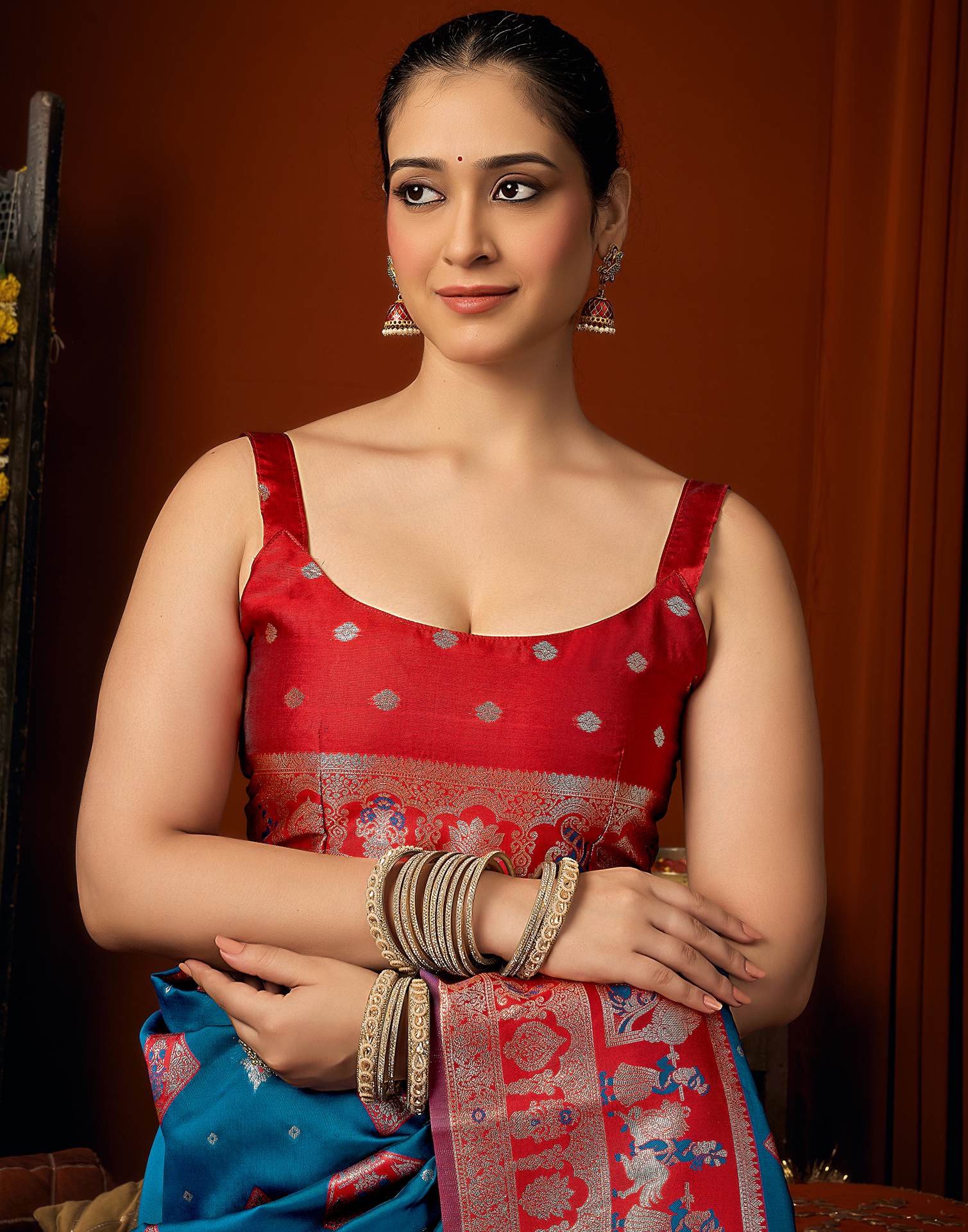 Blue Silk Woven Banarasi Saree