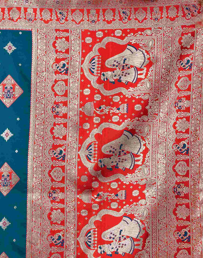 Blue Silk Woven Banarasi Saree