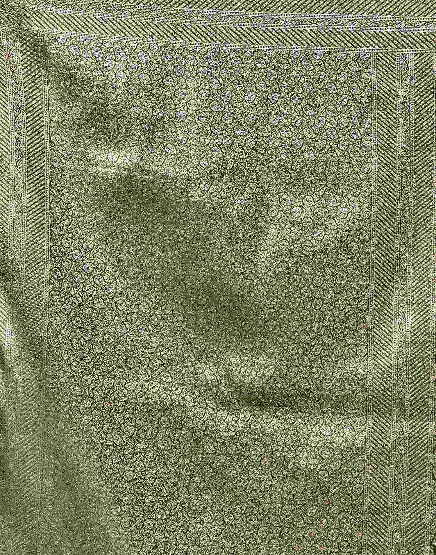 Sage Green Silk Woven Banarasi Saree