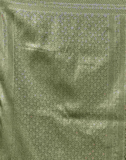 Sage Green Silk Woven Banarasi Saree