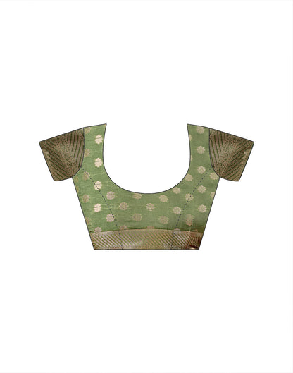 Sage Green Silk Woven Banarasi Saree