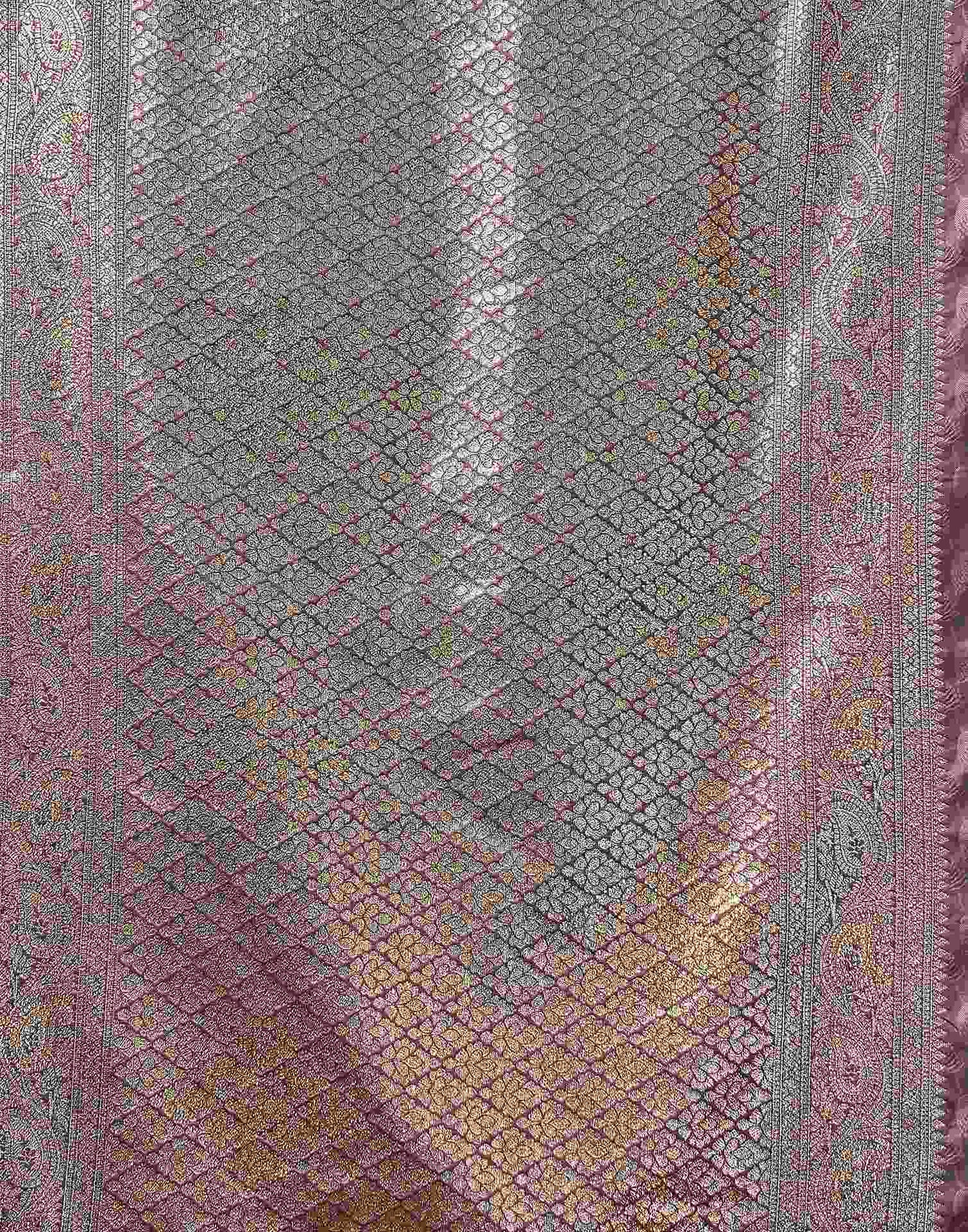 Dark Mauve Silk Woven Banarasi Saree