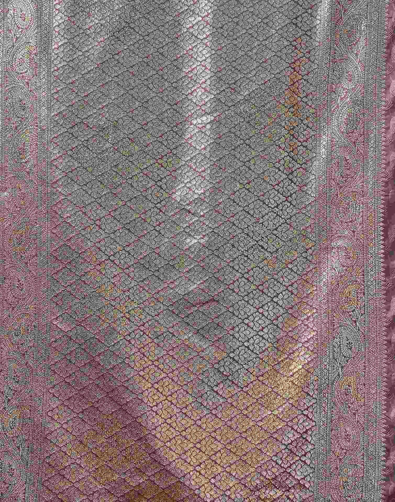 Dark Mauve Silk Woven Banarasi Saree