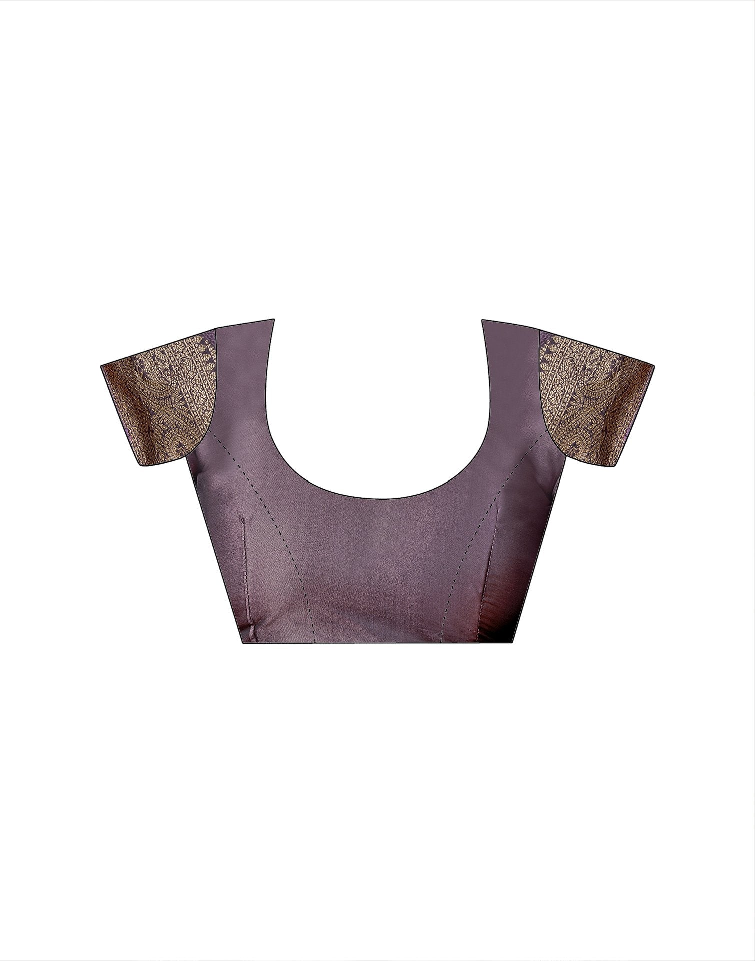 Dark Mauve Silk Woven Banarasi Saree