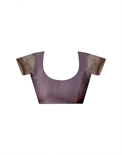Dark Mauve Silk Woven Banarasi Saree