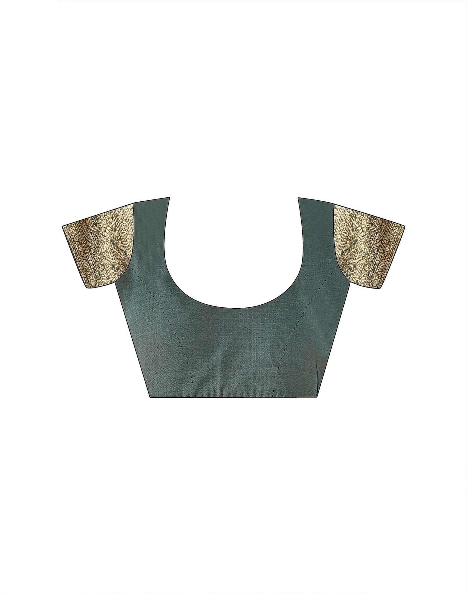 Dusty Rama Green Silk Woven Banarasi Saree