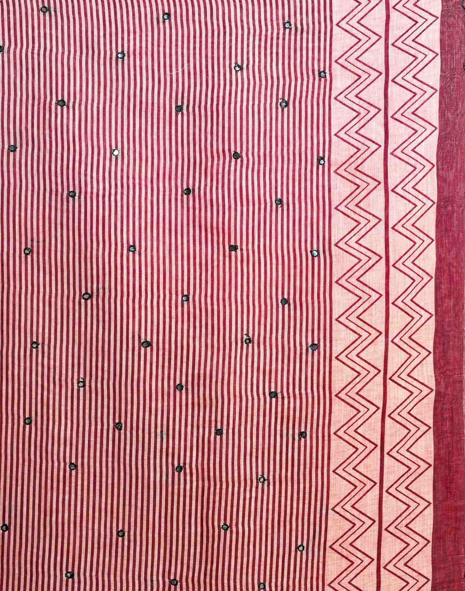 Dark Pink Linen Printed Saree