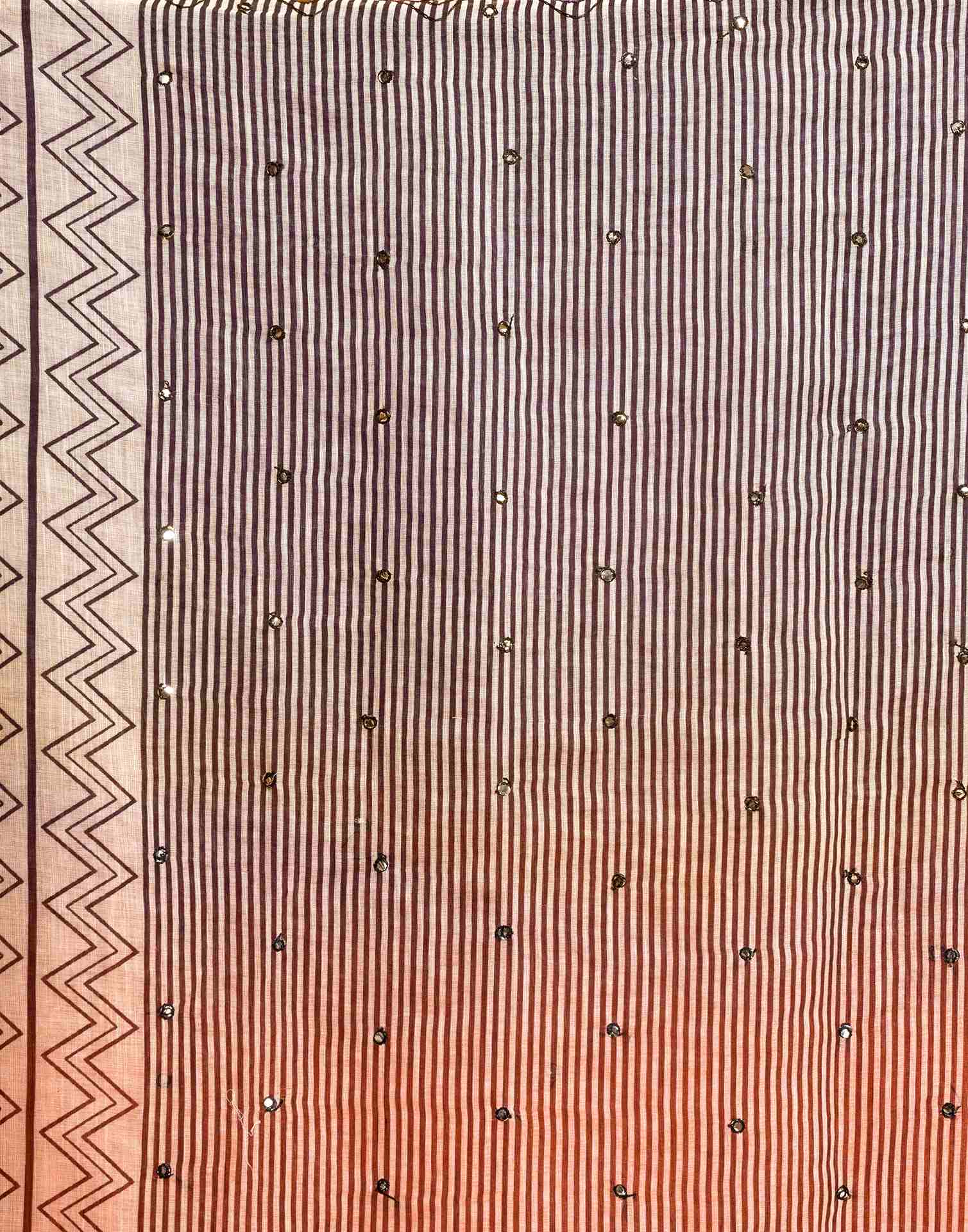 Orange Linen Printed Saree