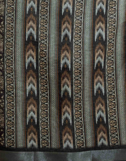 Black Linen Printed Saree