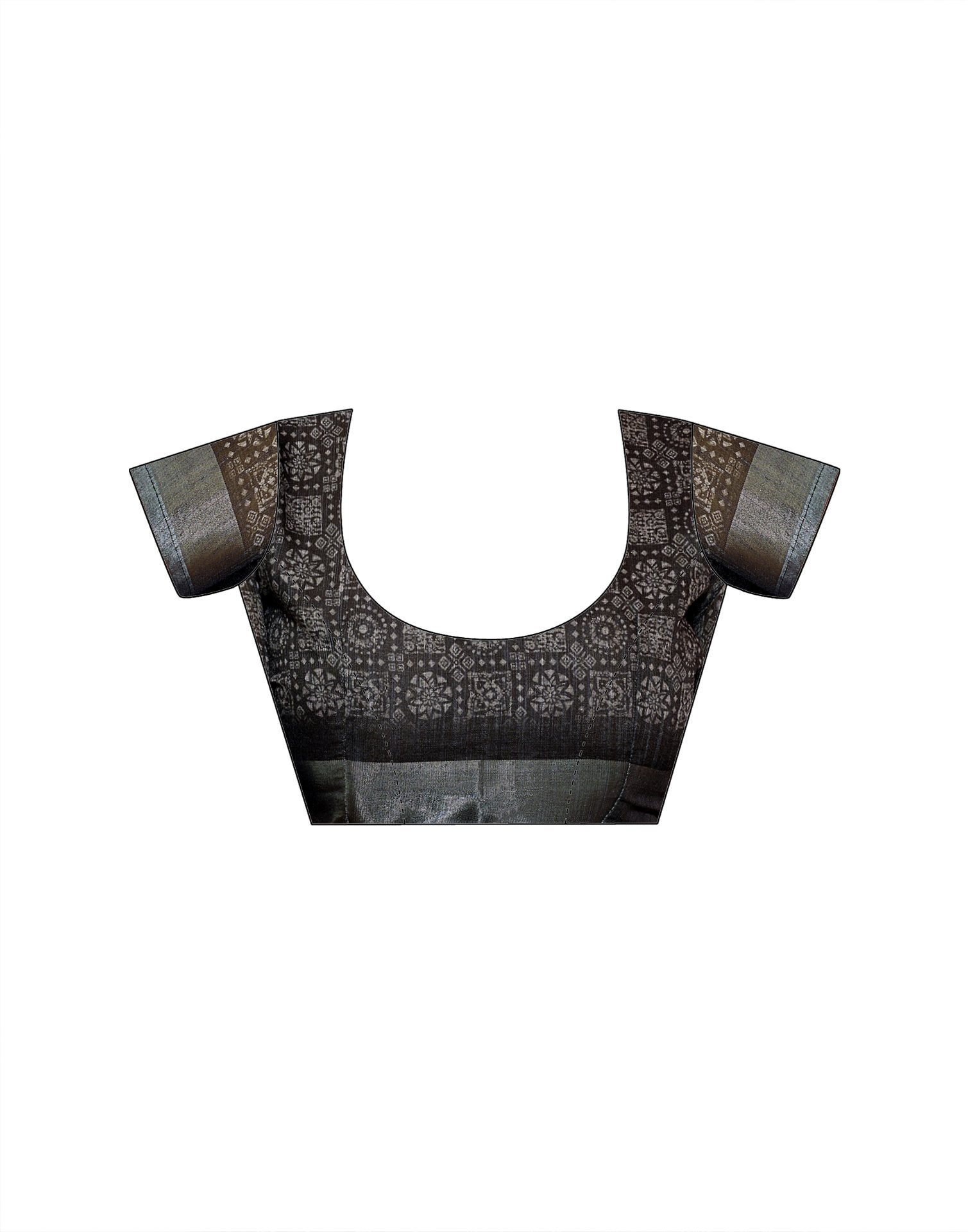 Black Linen Printed Saree