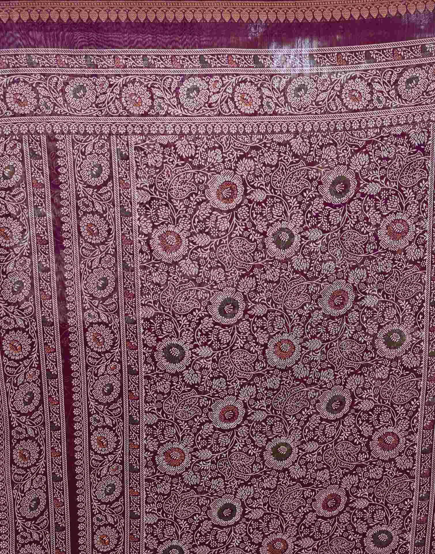 Wine Georgette Printed Saree
