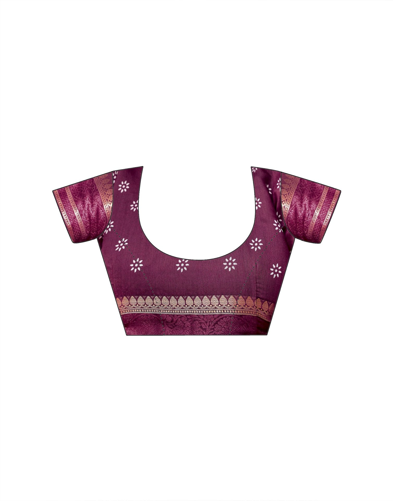 Wine Georgette Printed Saree