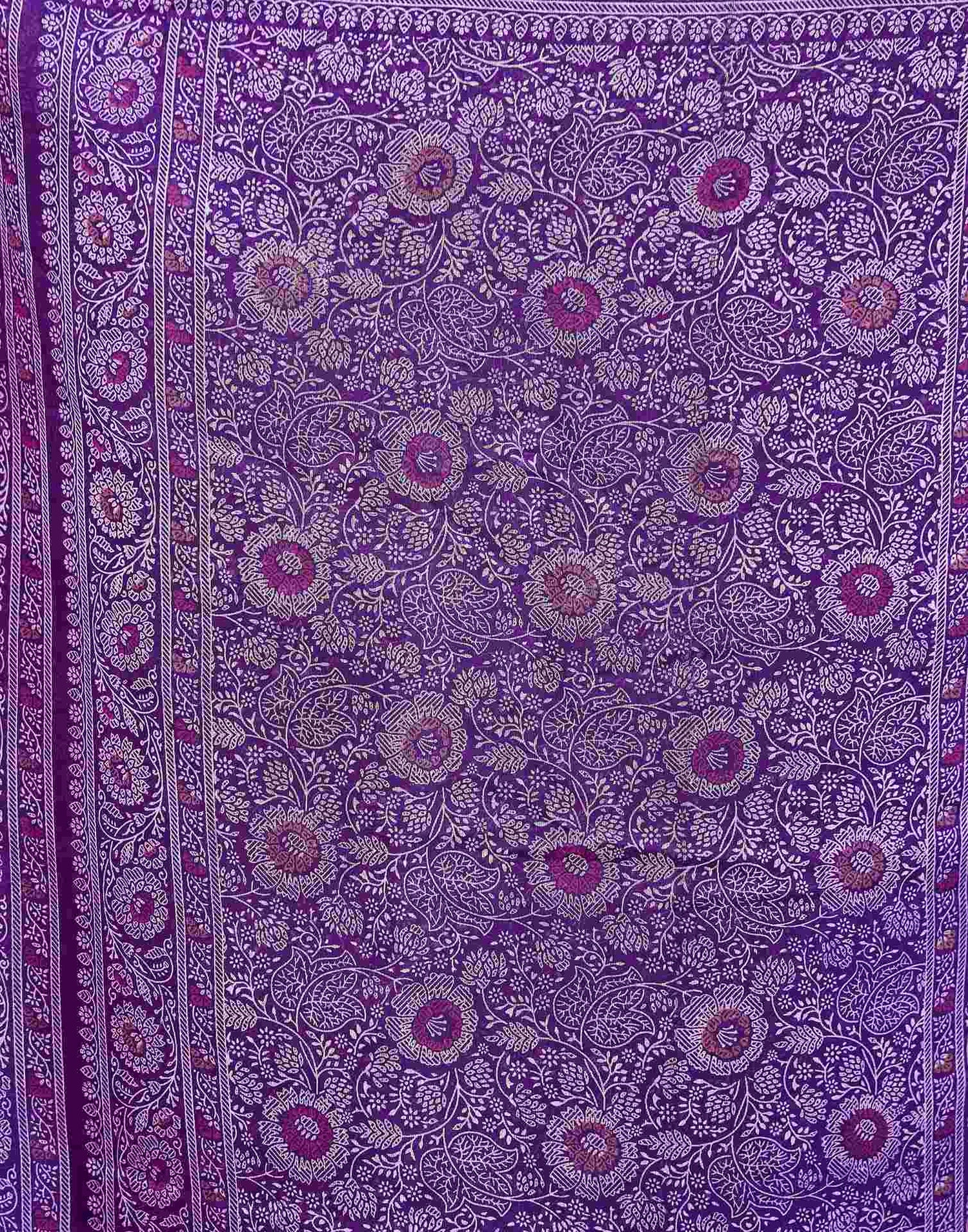 Dark Purple Georgette Printed Saree