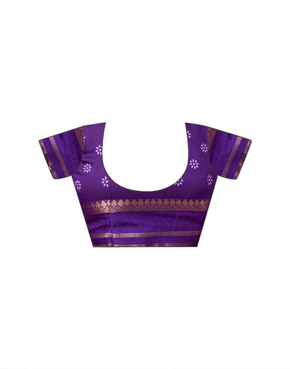 Dark Purple Georgette Printed Saree
