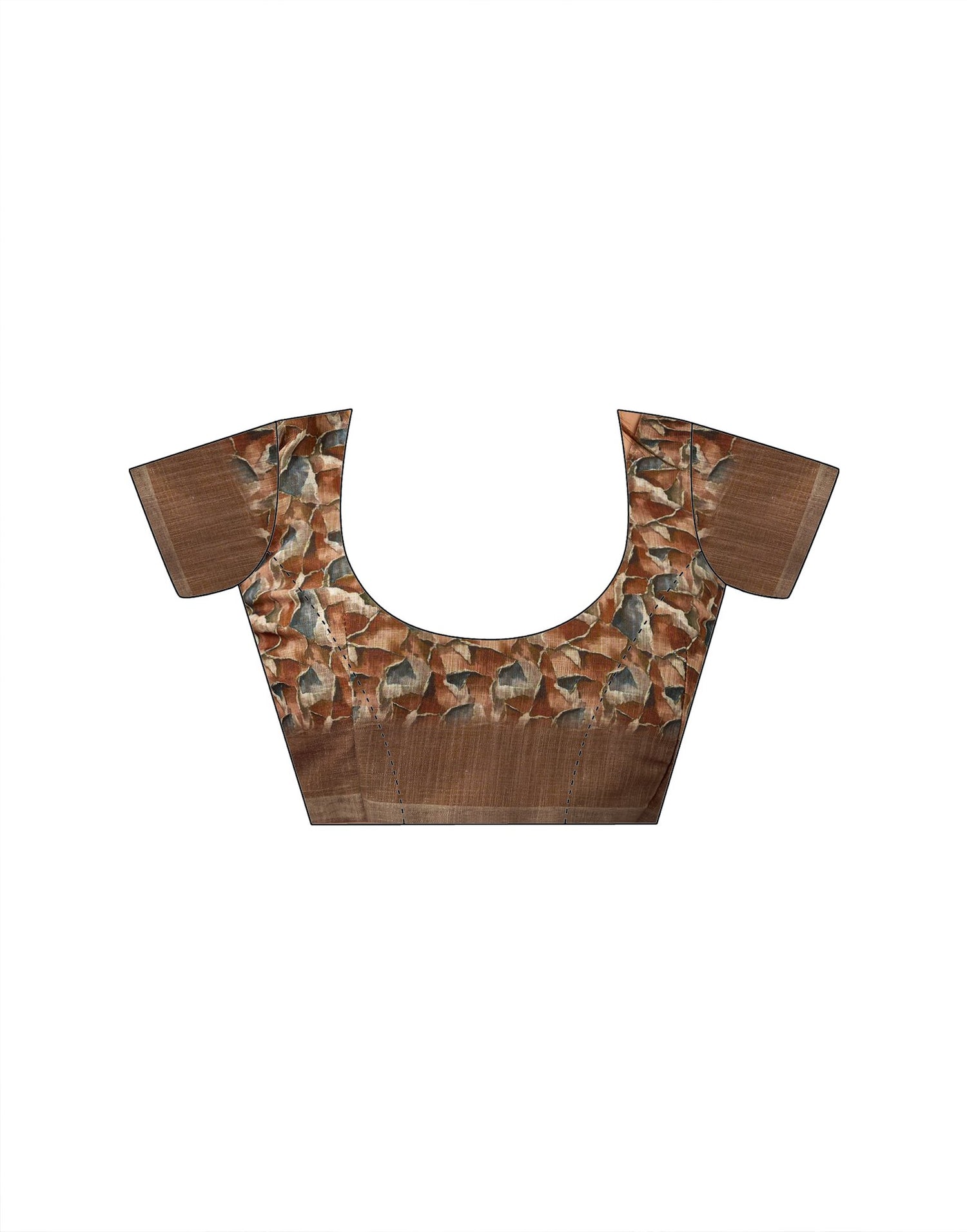 Brown Linen Printed Saree