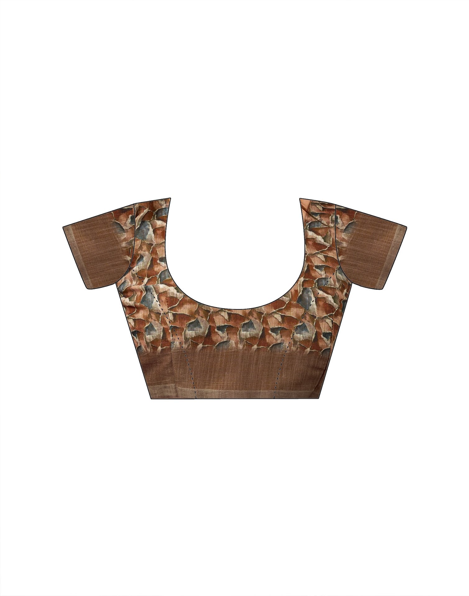 Brown Linen Printed Saree