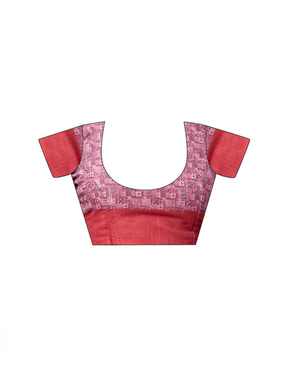 Pink Linen Printed Saree
